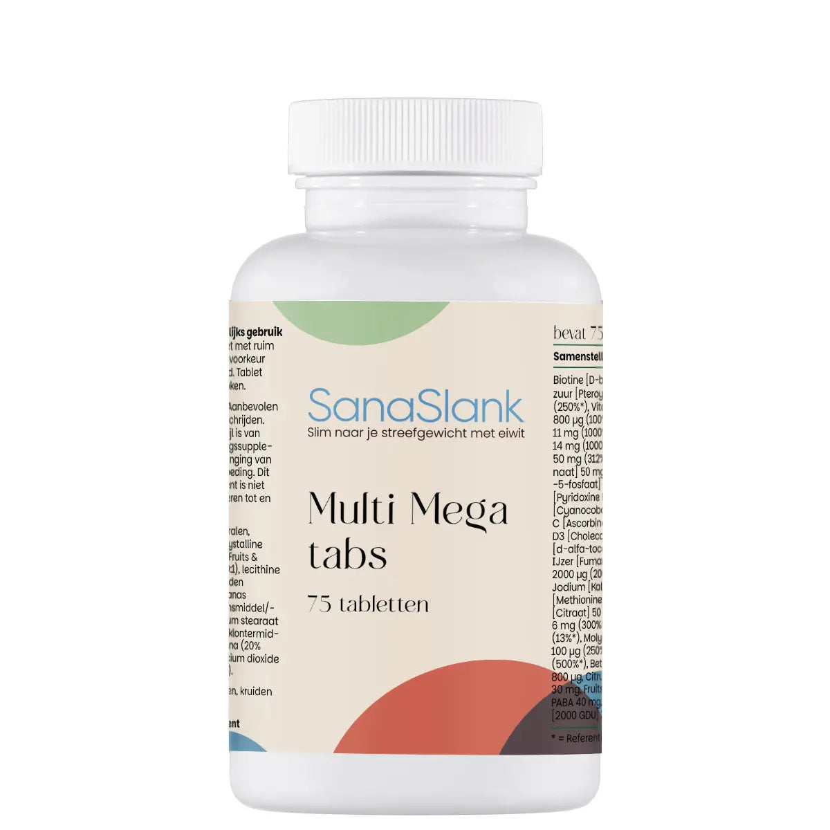 SanaSlank megavitaminen en mineralen (75 tabletten)