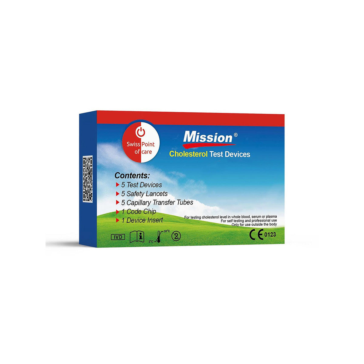 Swiss Point of Care Mission Cholesterol 3-in-1 Teststrips 5 stuks