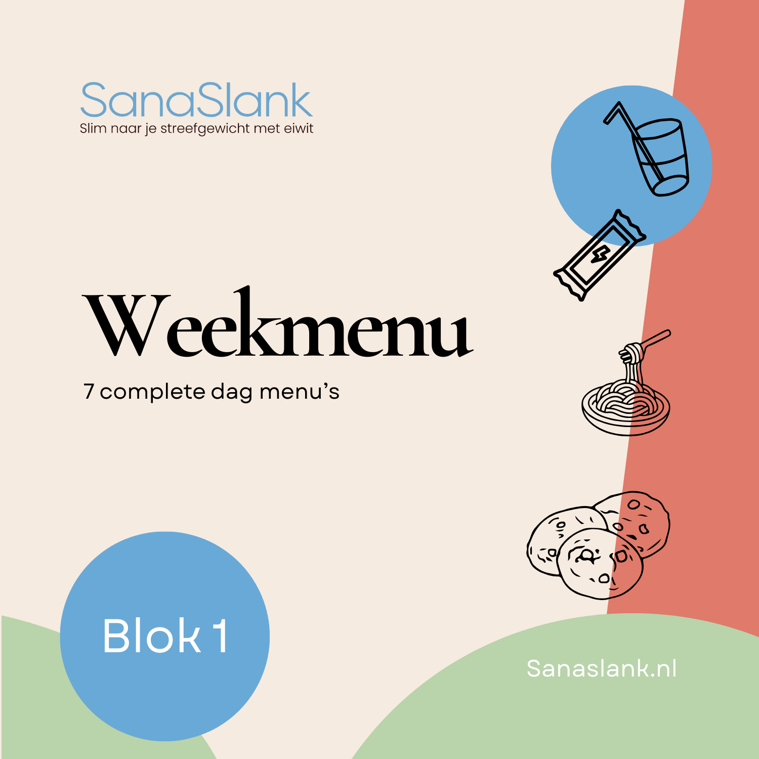 Sanaslank dieetbox Blok 1 (weekpakket)