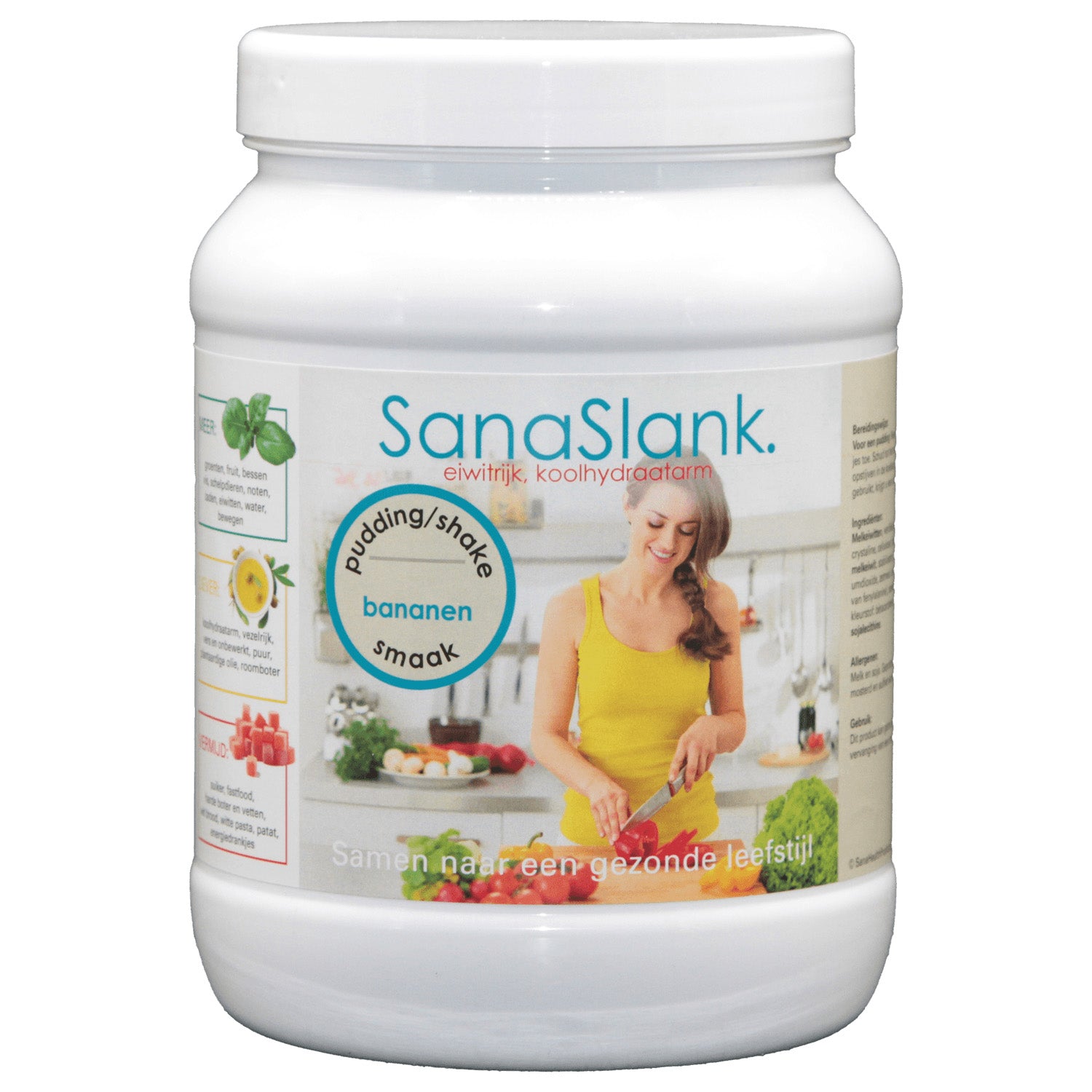 SanaSlank Banaan Shake – High Protein & Low Carb Voordeelpot (450 g, glutenvrij)