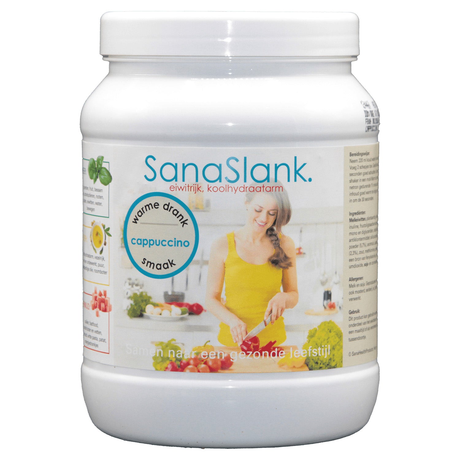 SanaSlank Cappuccino Warme drank – High Protein & Low Carb Voordeelpot (450g, glutenvrij)