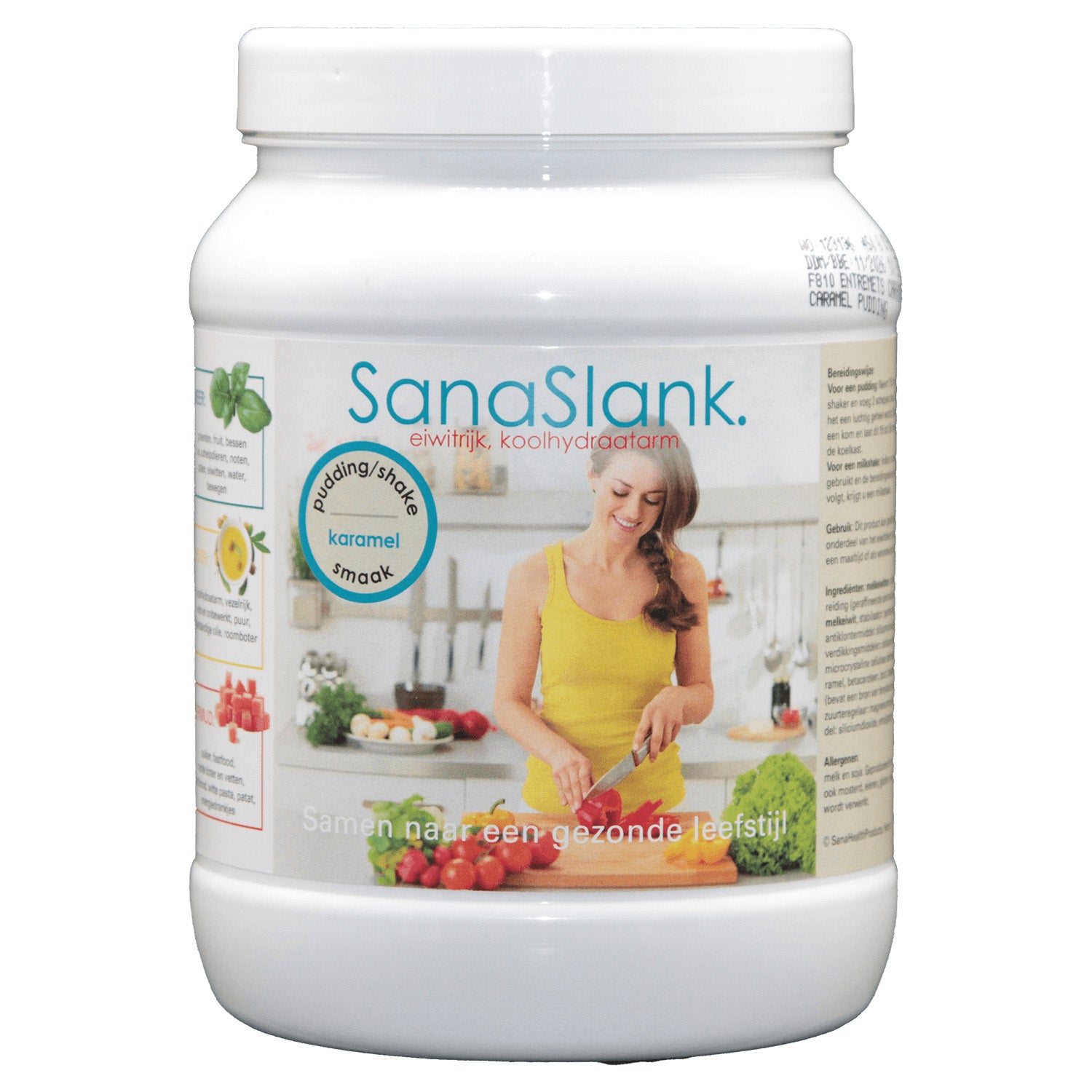 SanaSlank Karamel Shake – High Protein & Ultra Low Carb Voordeelpot (450 g, glutenvrij)
