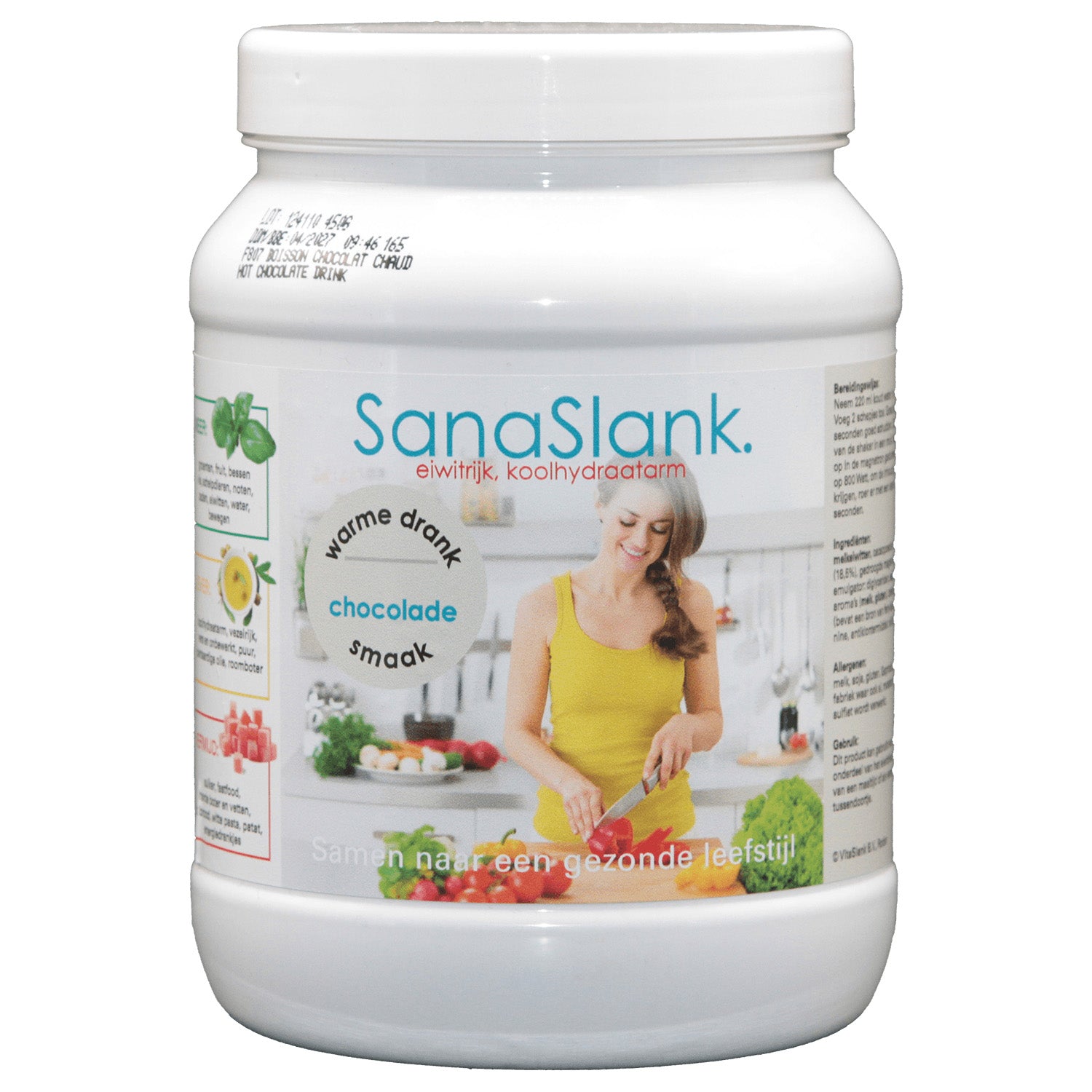 SanaSlank Chocolade Warme Drink – High Protein & Low Carb Voordeelpot (450 g, glutenvrij)