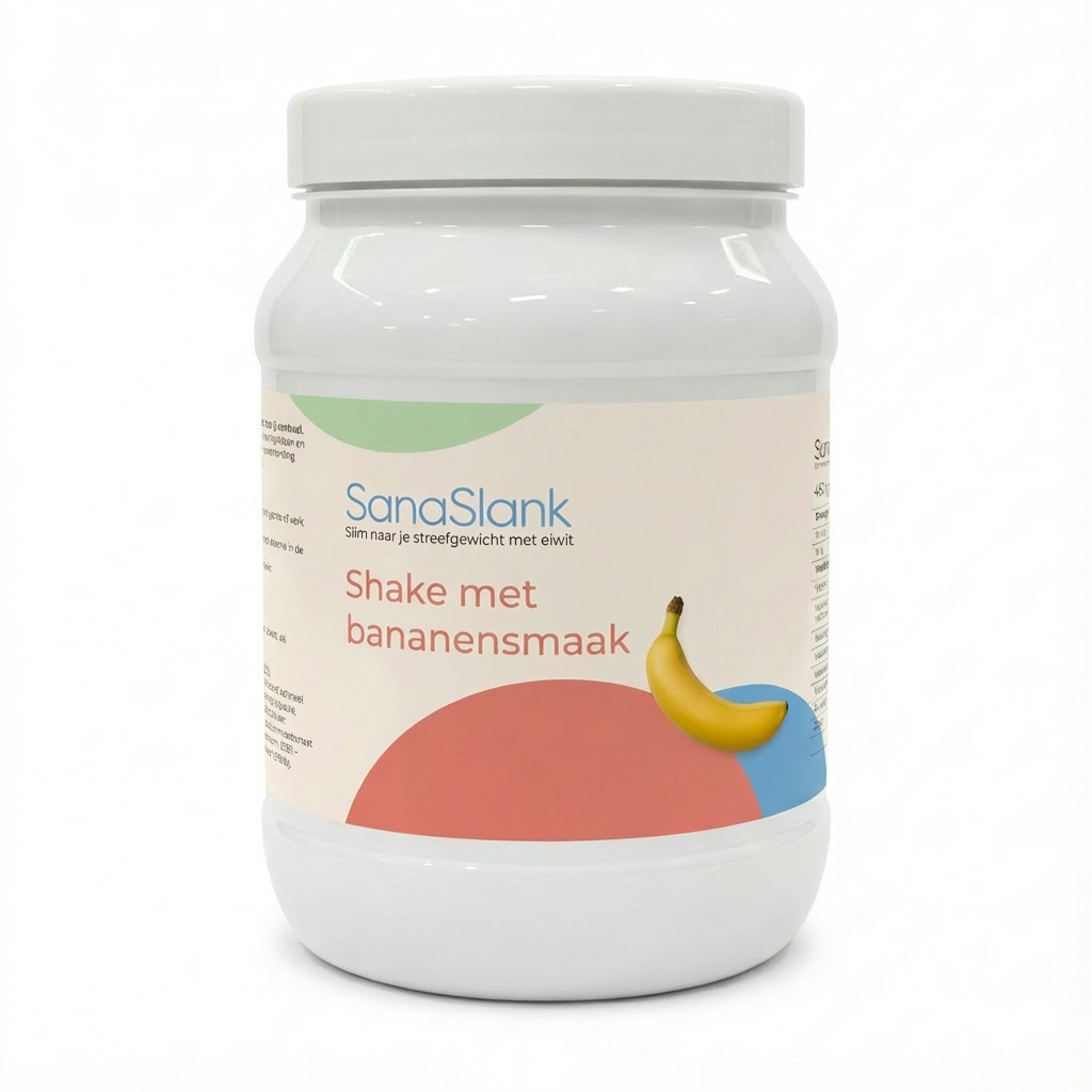 SanaSlank Banaan Shake – High Protein & Low Carb Voordeelpot (450 g, glutenvrij)