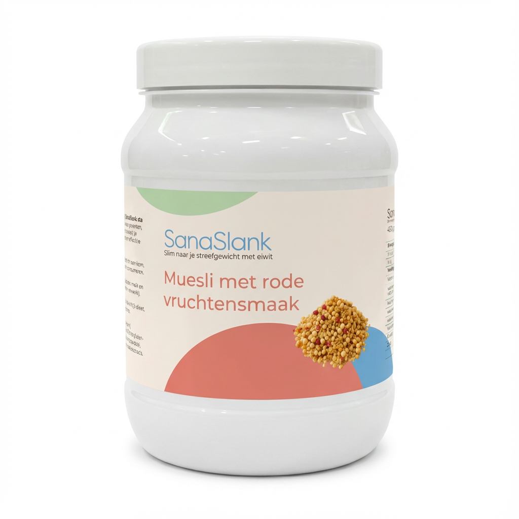 SanaSlank Muesli met Rode Vruchten – High Protein, High Fibre & Vegan (450 g pot)