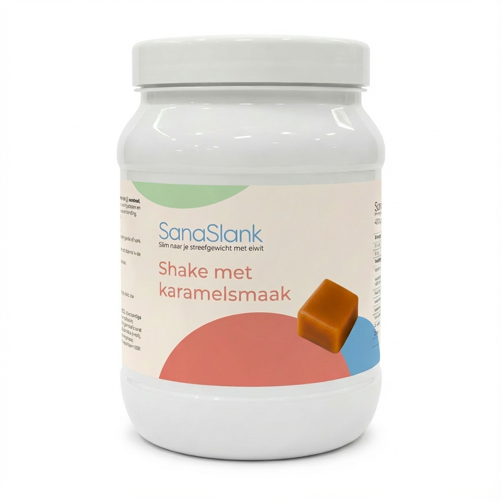 SanaSlank Karamel Shake – High Protein & Ultra Low Carb Voordeelpot (450 g, glutenvrij)