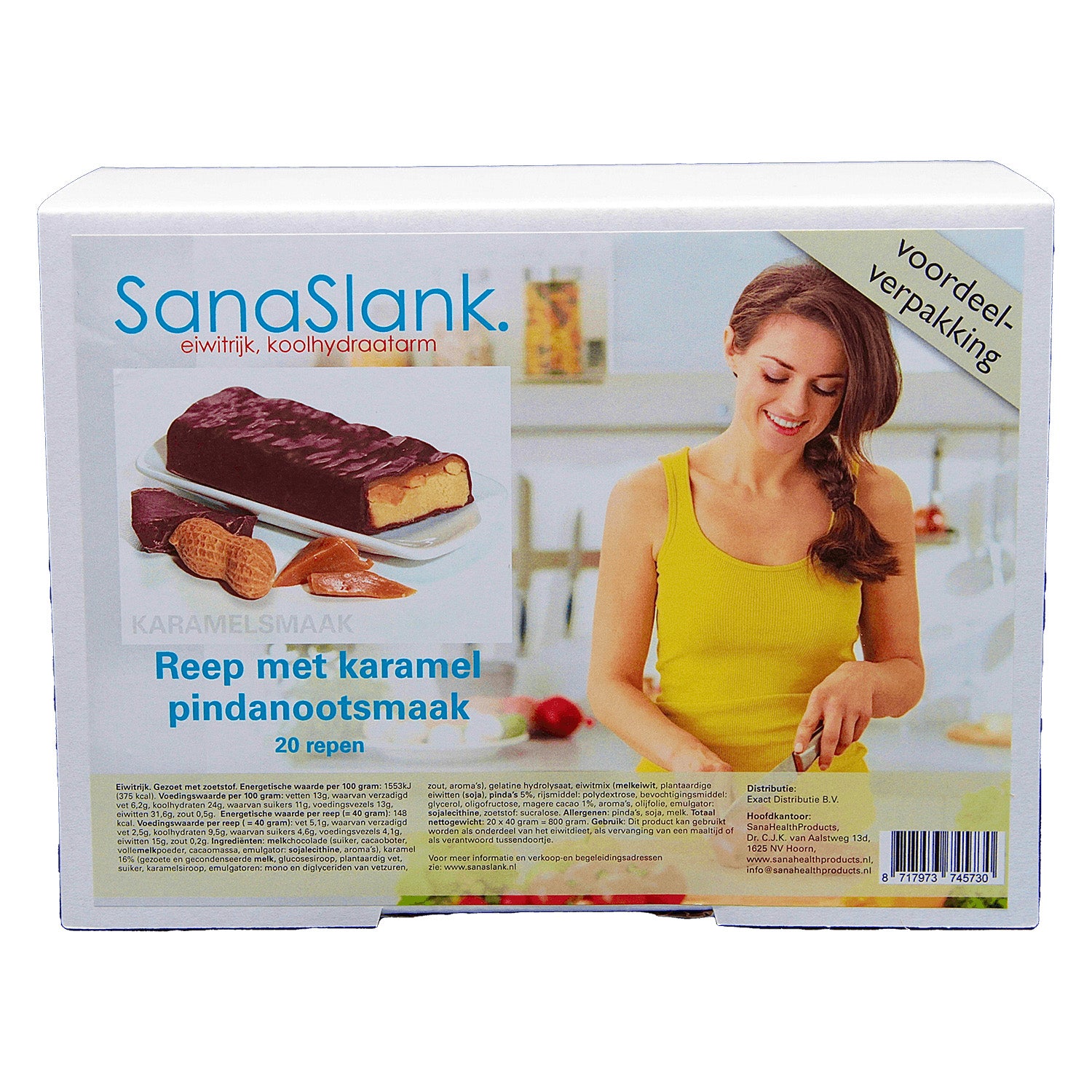 Sanaslank XXL Reep pindanoot met karamelsmaak (20 repen)