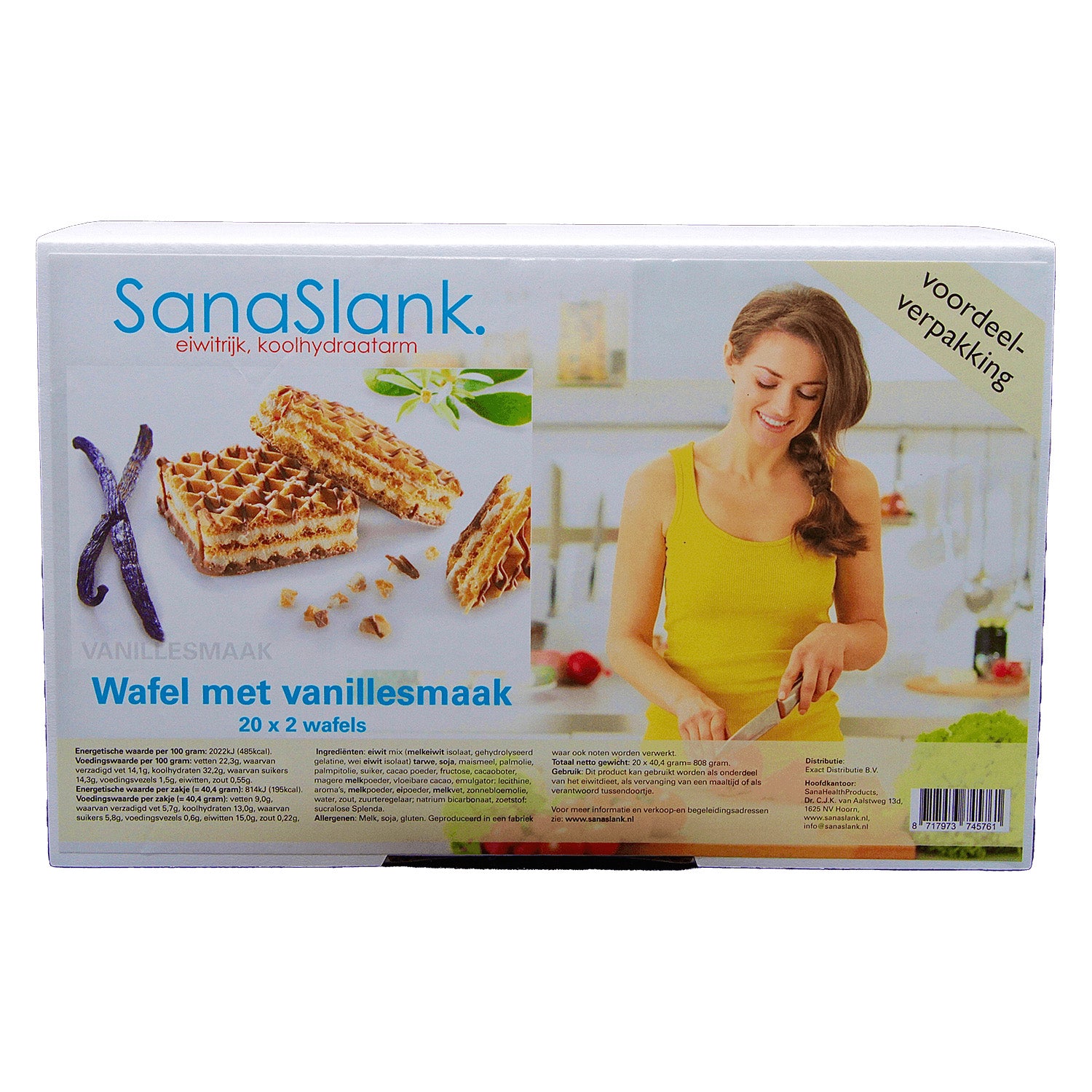 SanaSlank XXL Wafels met vanillesmaak (20 verpakkingen)