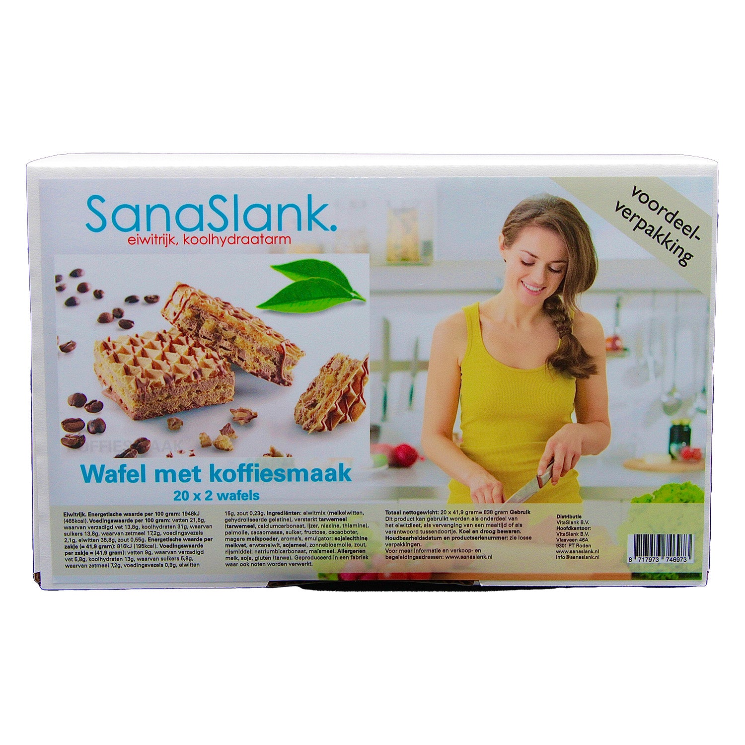 Sanaslank XXL Wafel met koffiesmaak (20 verpakkingen)